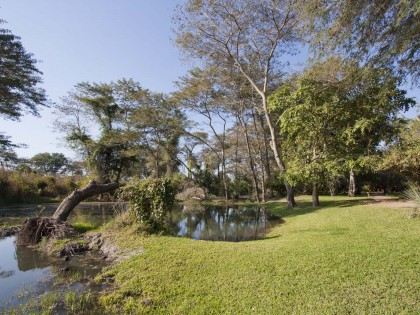 Chundukwa River Lodge ponds Upper Zambezi Zambia (hi-res JPG)